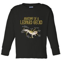 Leopard Gecko Reptile Pet Anatomy Of A Leopard Gecko Toddler Long Sleeve Shirt