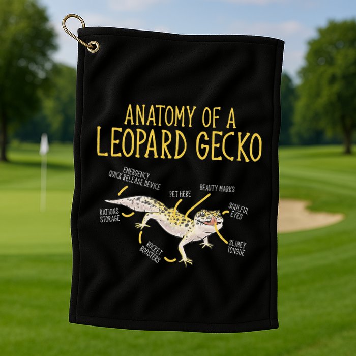 Leopard Gecko Reptile Pet Anatomy Of A Leopard Gecko Golf Towel