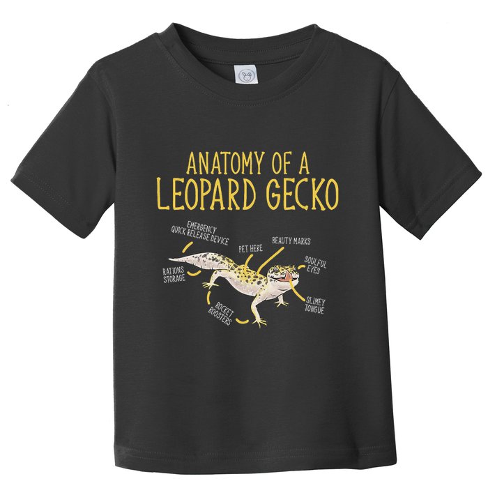 Leopard Gecko Reptile Pet Anatomy Of A Leopard Gecko Toddler T-Shirt
