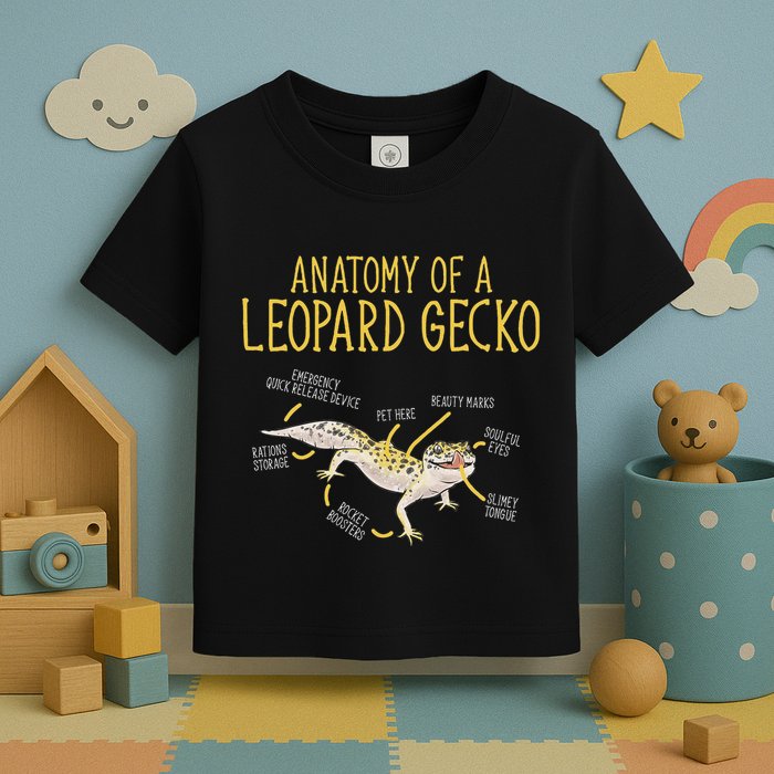 Leopard Gecko Reptile Pet Anatomy Of A Leopard Gecko Toddler T-Shirt