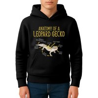 Leopard Gecko Reptile Pet Anatomy Of A Leopard Gecko Kids Hoodie
