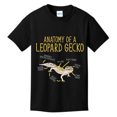 Leopard Gecko Reptile Pet Anatomy Of A Leopard Gecko Kids T-Shirt