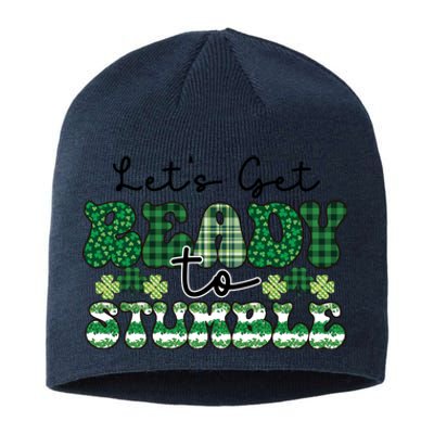 Let's Get Ready To Stumble Plaid St Pattricks Day Sustainable Beanie