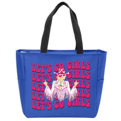 Lets Go Rodeo Western Country Cowgirl Bachelorette Zip Tote Bag