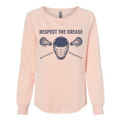 Lacrosse Goalie Respect The Crease Lax Womens California Wash Sweatshirt