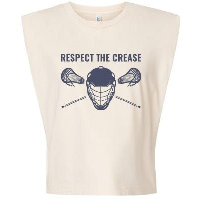 Lacrosse Goalie Respect The Crease Lax Garment-Dyed Women's Muscle Tee