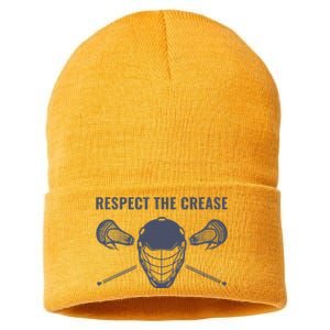 Lacrosse Goalie Respect The Crease Lax Sustainable Knit Beanie