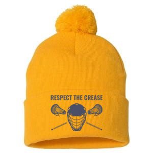 Lacrosse Goalie Respect The Crease Lax Pom Pom 12in Knit Beanie