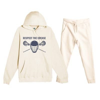 Lacrosse Goalie Respect The Crease Lax Premium Hooded Sweatsuit Set