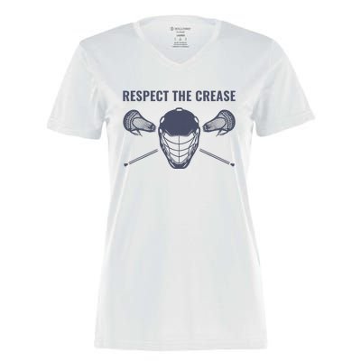 Lacrosse Goalie Respect The Crease Lax Women's Momentum V-Neck T-Shirt