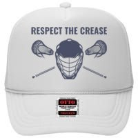 Lacrosse Goalie Respect The Crease Lax High Crown Mesh Back Trucker Hat