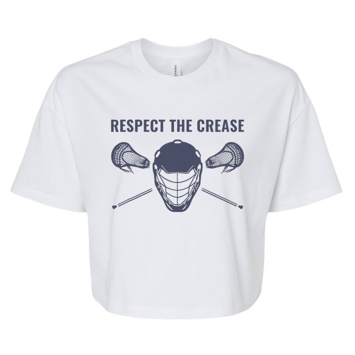 Lacrosse Goalie Respect The Crease Lax Bella+Canvas Jersey Crop Tee