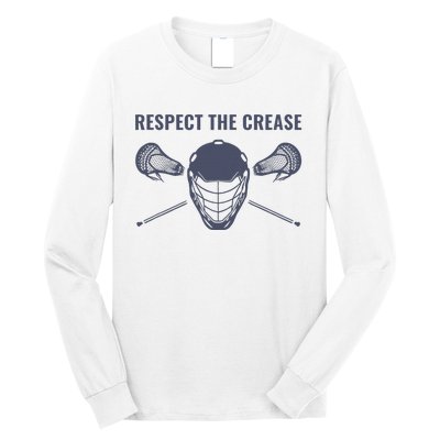 Lacrosse Goalie Respect The Crease Lax Long Sleeve Shirt