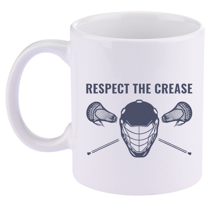 Lacrosse Goalie Respect The Crease Lax 11oz C Handle Ceramic Mug