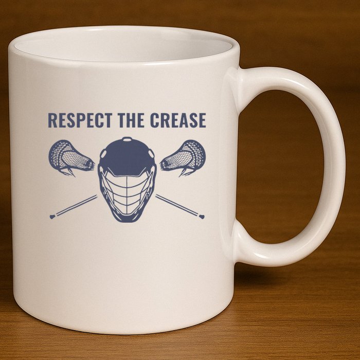 Lacrosse Goalie Respect The Crease Lax 11oz C Handle Ceramic Mug