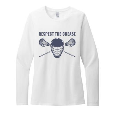 Lacrosse Goalie Respect The Crease Lax Womens CVC Long Sleeve Shirt