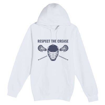 Lacrosse Goalie Respect The Crease Lax Premium Pullover Hoodie