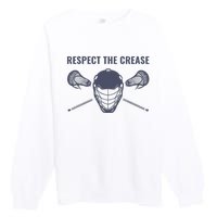 Lacrosse Goalie Respect The Crease Lax Premium Crewneck Sweatshirt