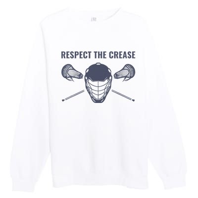 Lacrosse Goalie Respect The Crease Lax Premium Crewneck Sweatshirt