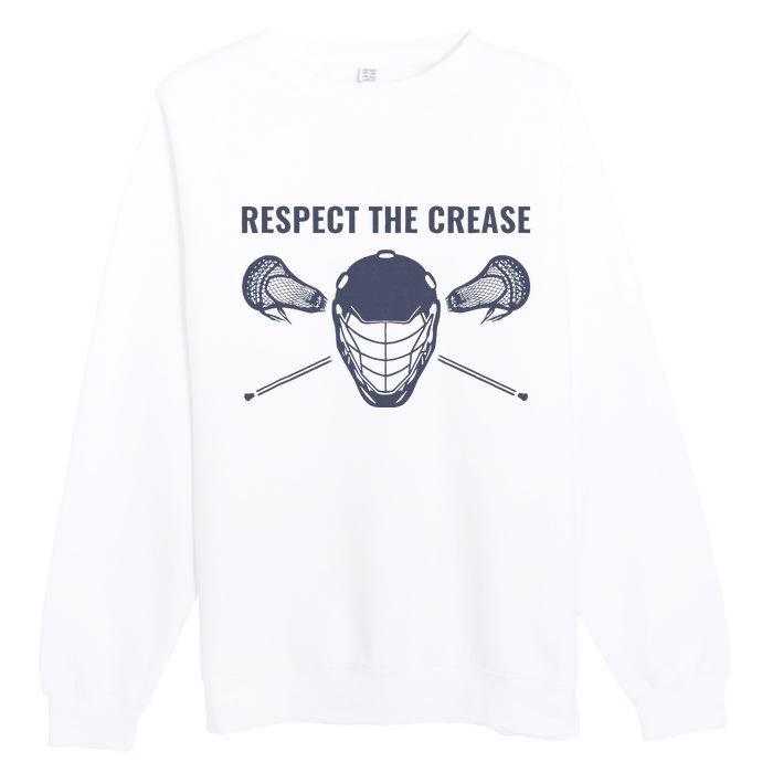 Lacrosse Goalie Respect The Crease Lax Premium Crewneck Sweatshirt