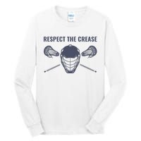 Lacrosse Goalie Respect The Crease Lax Tall Long Sleeve T-Shirt