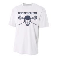 Lacrosse Goalie Respect The Crease Lax Performance Sprint T-Shirt