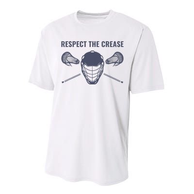 Lacrosse Goalie Respect The Crease Lax Performance Sprint T-Shirt