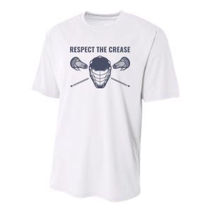 Lacrosse Goalie Respect The Crease Lax Youth Performance Sprint T-Shirt