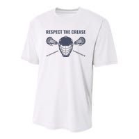 Lacrosse Goalie Respect The Crease Lax Youth Performance Sprint T-Shirt