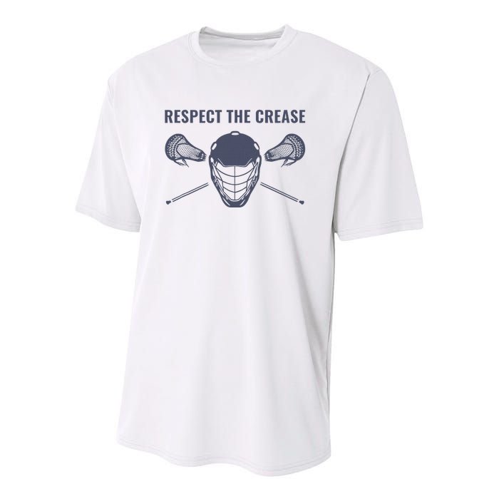 Lacrosse Goalie Respect The Crease Lax Youth Performance Sprint T-Shirt