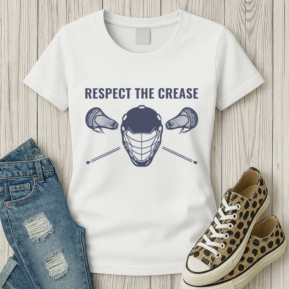 Lacrosse Goalie Respect The Crease Lax Womens T-Shirt