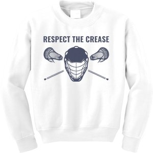 Lacrosse Goalie Respect The Crease Lax Kids Sweatshirt