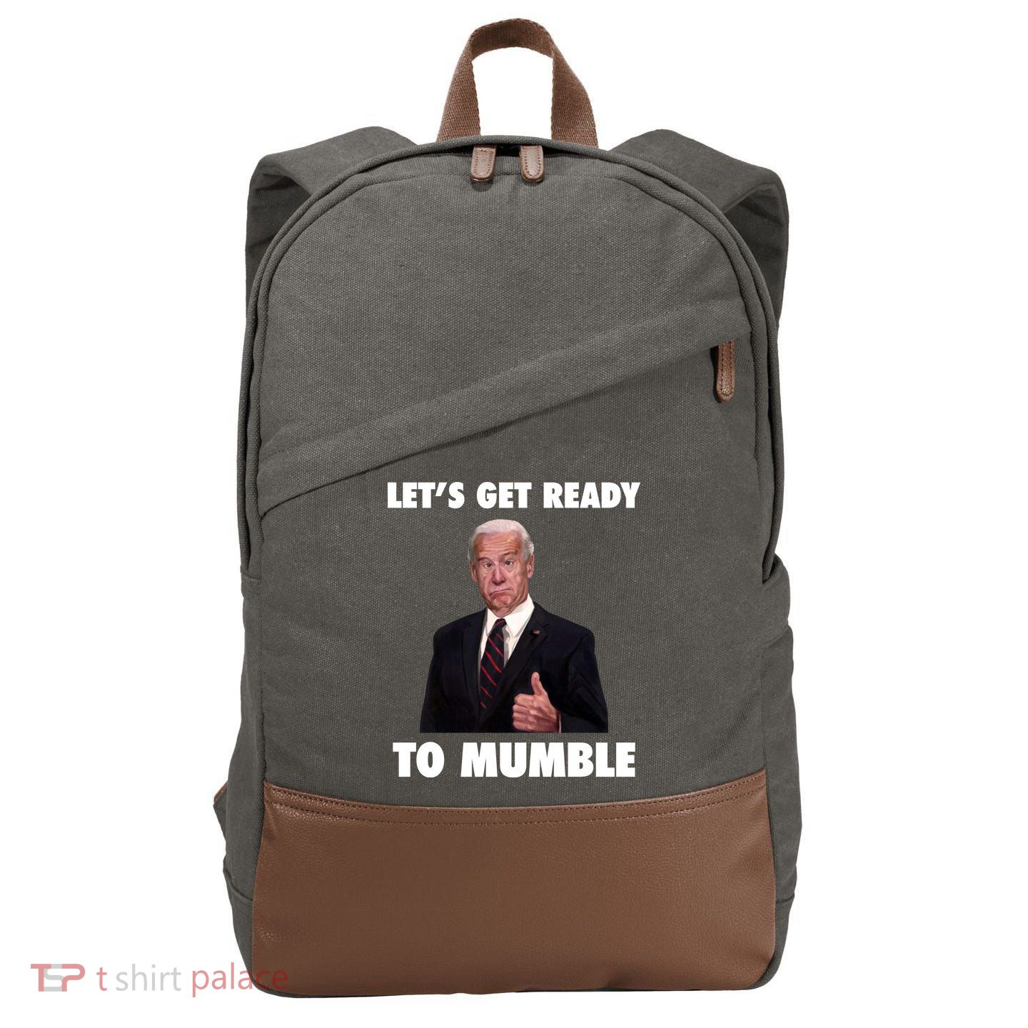 Lets Get Ready To Mumble Joe Biden Funny Cotton Canvas Backpack