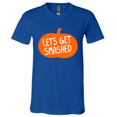 LetS Get Smashed Funny Pumpkins Cute Gift V-Neck T-Shirt