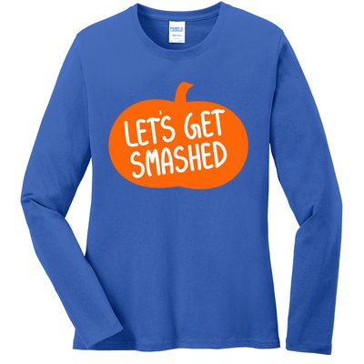 LetS Get Smashed Funny Pumpkins Cute Gift Ladies Long Sleeve Shirt