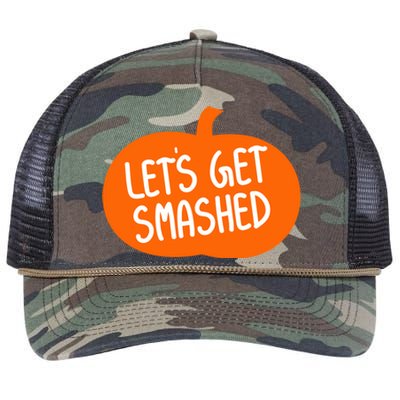 LetS Get Smashed Funny Pumpkins Cute Gift Retro Rope Trucker Hat Cap