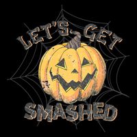 Lets Get Smashed Halloween Pumpkin Spooky Vibes Autumn Cute Gift Sustainable Bucket Hat