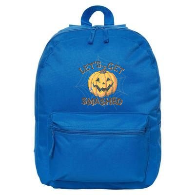 Lets Get Smashed Halloween Pumpkin Spooky Vibes Autumn Cute Gift 16 in Basic Backpack