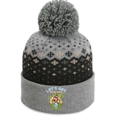 LetS Get Slothed Funny Weed Smoking Cannabis Marijuana 420 The Baniff Cuffed Pom Beanie