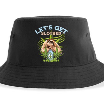 LetS Get Slothed Funny Weed Smoking Cannabis Marijuana 420 Sustainable Bucket Hat