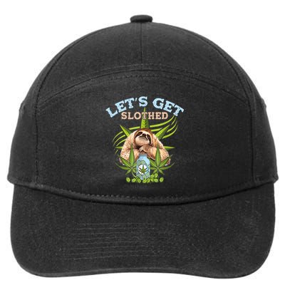 LetS Get Slothed Funny Weed Smoking Cannabis Marijuana 420 7-Panel Snapback Hat