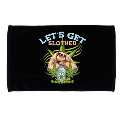 LetS Get Slothed Funny Weed Smoking Cannabis Marijuana 420 Microfiber Hand Towel