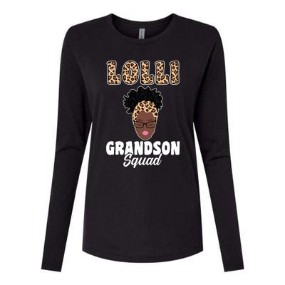 Lolli Grandson Squad Grandma Gift Womens Cotton Relaxed Long Sleeve T-Shirt