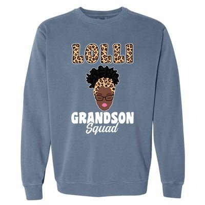 Lolli Grandson Squad Grandma Gift Garment-Dyed Sweatshirt