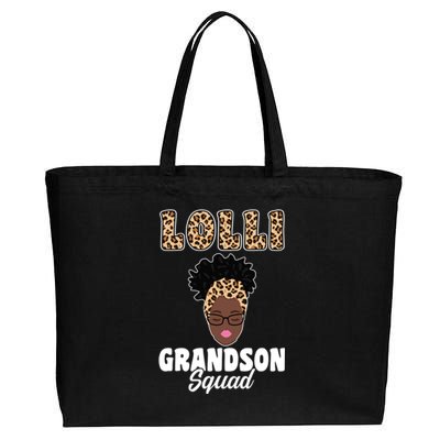 Lolli Grandson Squad Grandma Gift Cotton Canvas Jumbo Tote