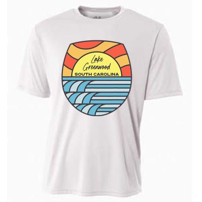 Lake Greenwood South Carolina Sc Sunset Vacation Souvenir Cooling Performance Crew T-Shirt