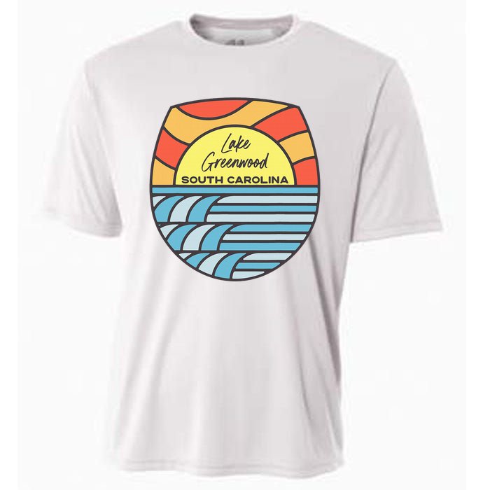 Lake Greenwood South Carolina Sc Sunset Vacation Souvenir Cooling Performance Crew T-Shirt