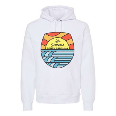 Lake Greenwood South Carolina Sc Sunset Vacation Souvenir Premium Hoodie