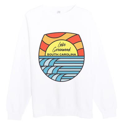 Lake Greenwood South Carolina Sc Sunset Vacation Souvenir Premium Crewneck Sweatshirt