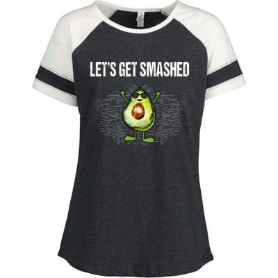 LetS Get Smashed Funny Avocado Guacamole Keto Meaningful Gift Enza Ladies Jersey Colorblock Tee